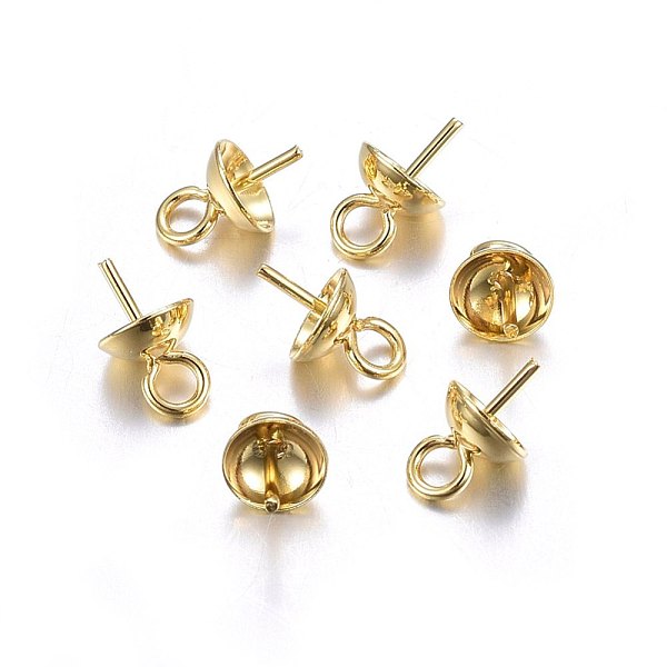 

PandaHall 201 Stainless Steel Cup Pearl Peg Bails Pin Pendants, For Half Drilled Beads, Golden, 8x5mm, Hole: 2mm, Pin: 0.7mm 201 Stainless...