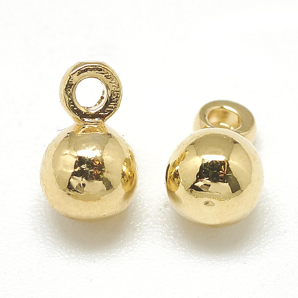 

PandaHall Brass Charms, Round, Real 18K Gold Plated, 7x4.7mm, Hole: 1mm Brass Round