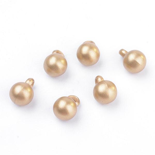 

PandaHall Spray Painted Acrylic Charms, Round, Matte Style, Gold, 11x8mm, Hole: 2mm, about 1570pcs/500g Acrylic Round Gold