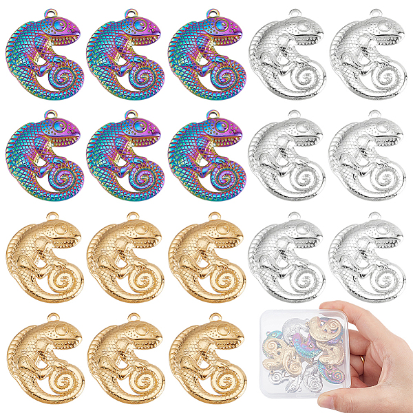 

PandaHall DICOSMETIC 18Pcs 3 Colors Miniature Gecko Pendants Lizard Salamander Pendants Animal Theme Pendants 3D Reptile Charms Stainless...