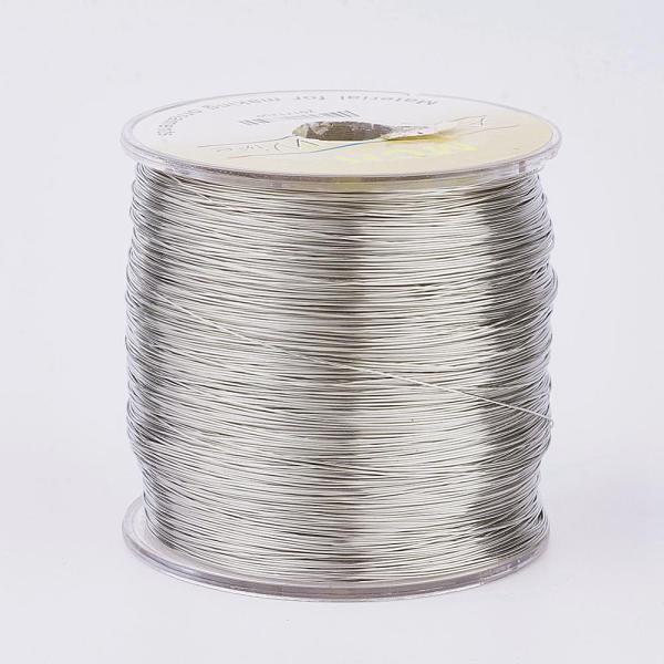 

PandaHall Eco-Friendly Round Copper Wire, Copper Beading Wire for Jewelry Making, Long-Lasting Plated, Platinum, 26 Gauge, 0.4mm, about...