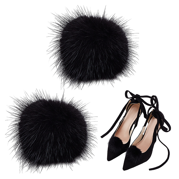 Faux Mink Fur Shoe Decorations