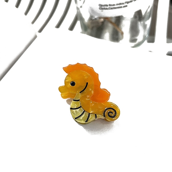

PandaHall Mini Cellulose Acetate Claw Hair Clips, Hair Accessories for Women & Girls, Sea Horse, 20mm Cellulose Acetate Sea Horse
