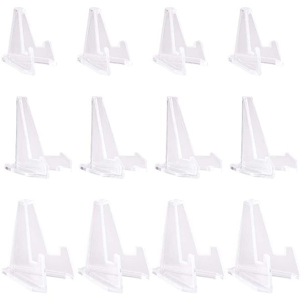 

PandaHall 24 Packs 3 Sizes Acrylic Easel Stands Clear Mini Coin Display Easel Holder for Displaying Air-Tite Coins Pocket Watches Capsules...