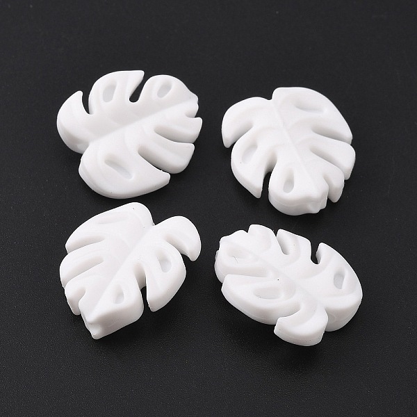 

PandaHall Food Grade Eco-Friendly Silicone Beads, Chewing Beads For Teethers, DIY Nursing Necklaces Making, Monstera Leaf, White, 23x21x7mm...