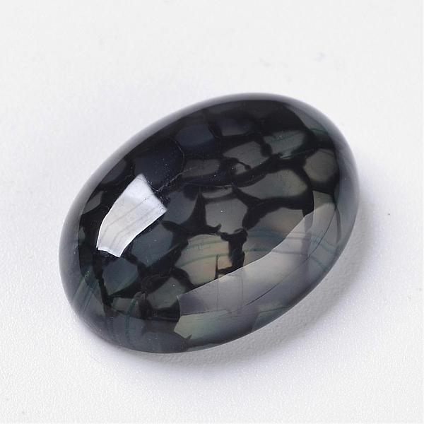 

PandaHall Natural Dragon Veins Cabochons, Flat Back, Oval, Dyed, Dark Cyan, 40x30x7mm Natural Agate Oval Cyan