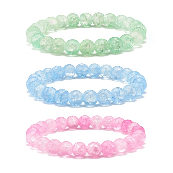 

PandaHall 8mm Candy Color Round Crackle Glass Beads Stretch Bracelet for Girl Women, Mixed Color, Inner Diameter: 2 inch(5.2cm), Beads: 8mm..., Multicolor