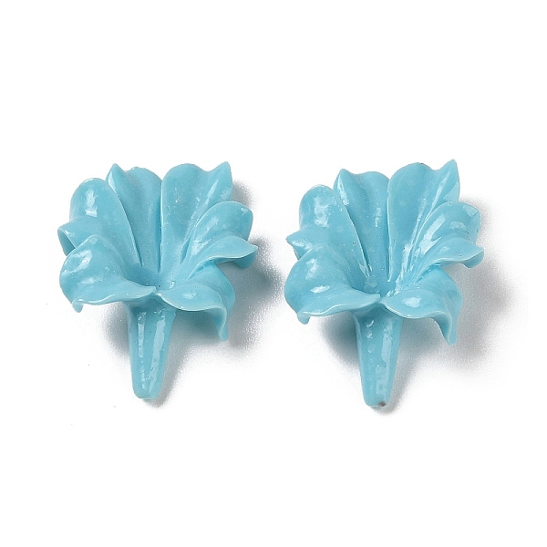 

PandaHall Synthetic Coral Beads, Dyed, Flower, Sky Blue, 32x23.5x9.5mm, Hole: 1.2mm Synthetic Coral Flower