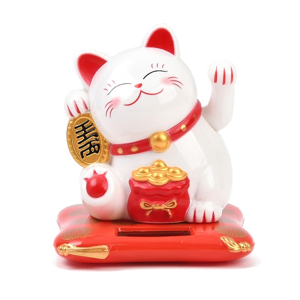 Figurines maneki-neko en plastique ABS alimentées à l'énergie solaire-image-DJEW-B017-01A-01-fr