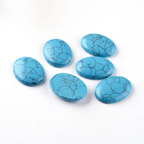 

PandaHall Oval Synthetic Turquoise Cabochons, Dyed, 40x30x8mm Synthetic Turquoise Oval