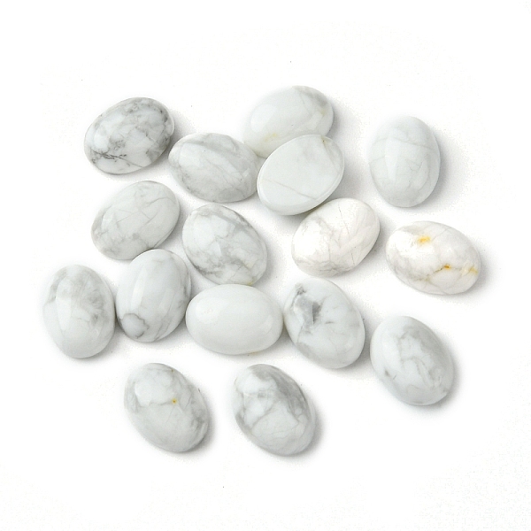 

PandaHall Natural Howlite Cabochons, Oval, 8~8.5x6~6.5x2.5~3.5mm Howlite Oval