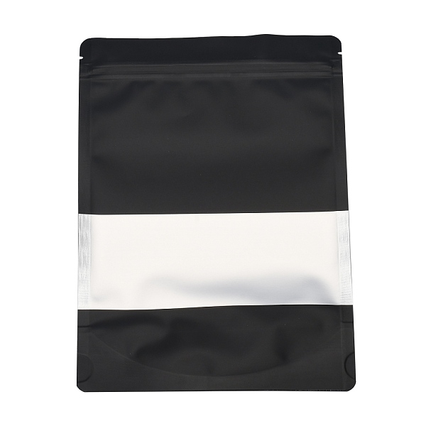 

PandaHall Color Printing Aluminum Foil Open Top Zip Lock Bags, Food Storage Bags, Sealable Pouches, for Storage Packaging with Tear Notches..., Black