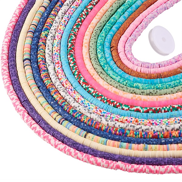

PandaHall DIY Stretch Bracelets Making Kits, 18 Strands 18 Colors Polymer Clay Beads Strands and Elastic Crystal Thread, Mixed Color..., Multicolor