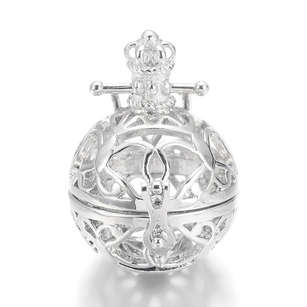 

PandaHall Brass Cage Pendants, For Chime Ball Pendant Necklaces Making, Hollow Round, Cadmium Free & Nickel Free & Lead Free, Platinum...