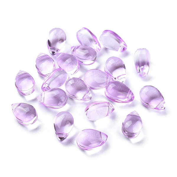 

PandaHall Transparent Glass Beads, Top Drilled Beads, Teardrop, Medium Purple, 9x6x5mm, Hole: 1mm Glass Teardrop