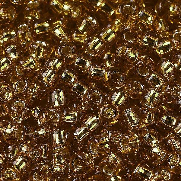 

PandaHall TOHO Round Seed Beads, Japanese Seed Beads, (22C) Silver Lined Topaz, 15/0, 1.5mm, Hole: 0.7mm, about 3000pcs/10g Glass Brown