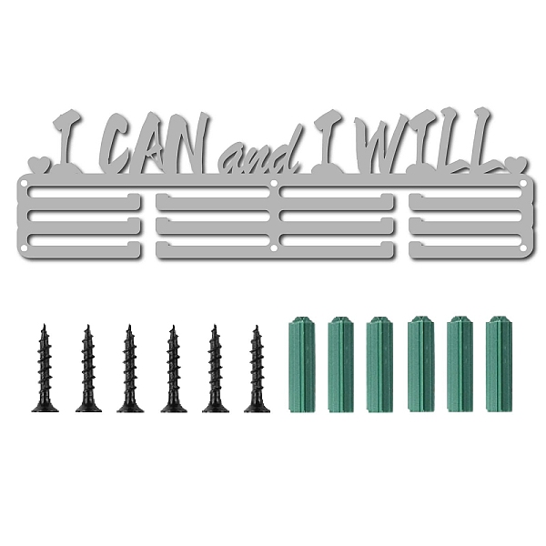 

PandaHall CREATCABIN I Can and I Will Medal Holder Sport Display Hanger Rack Awards Metal Lanyard Holder Sturdy Wall Mounted Athletes...