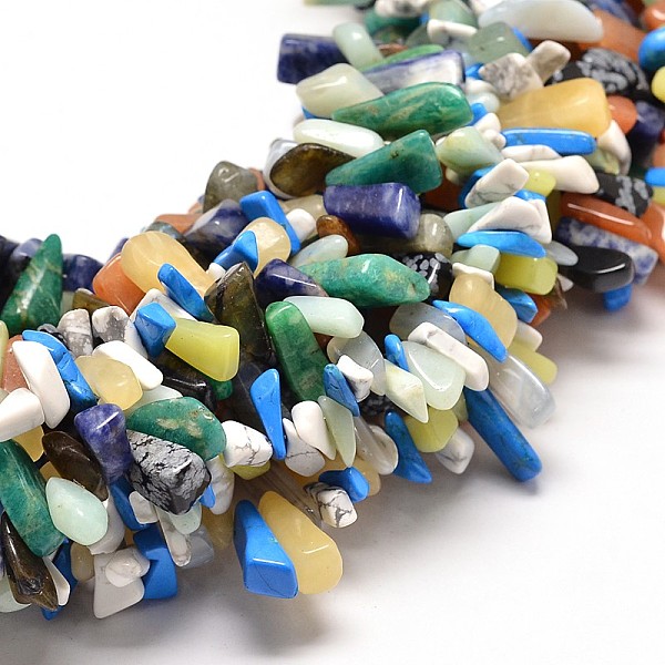

PandaHall Natural Mixed Stone Nuggets Bead Strands, 10~27x5~13mm, Hole: 1mm, 16 inch Mixed Stone Nuggets