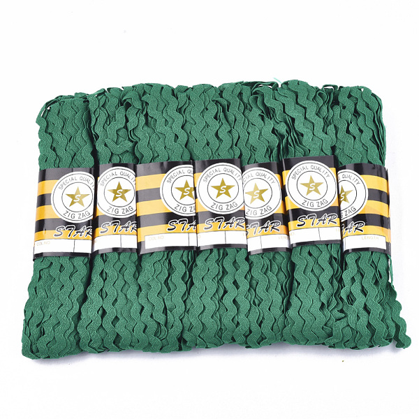 

PandaHall Polypropylene Fiber Ribbons, Wave Shape, Sea Green, 7~8mm, 15yard/bundle, 6bundles/bag Polypropylene None Green
