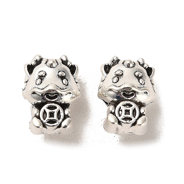 

PandaHall Tibetan Style Alloy European Beads, Large Hole Beads, Cadmium Free & Lead Free, Dragon, Antique Silver, 14x10x9mm, Hole: 4mm...