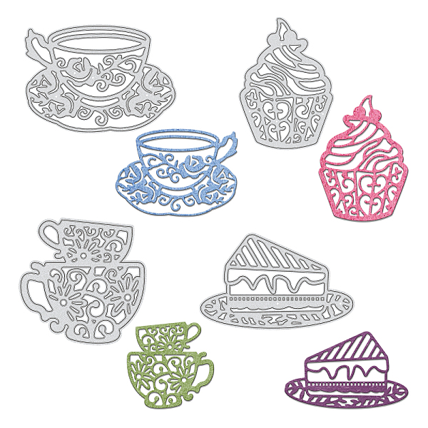 PandaHall Carbon Steel Cutting Dies Stencils, for DIY Scrapbooking/Photo Album, Decorative Embossing DIY Paper Card, Teacup, Matte Platinum...