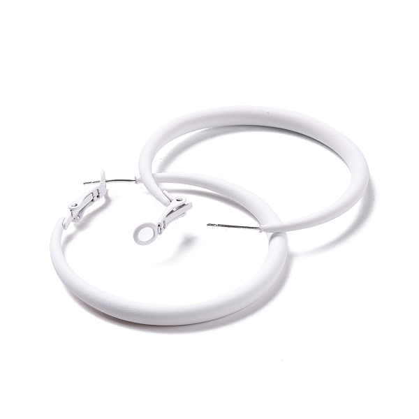 

PandaHall Alloy Big Hoop Earrings for Women, Spray Earrings with 925 Sterling Silver Pin, White, 6 Gauge, 50x4mm, Pin: 0.6mm Alloy Ring...