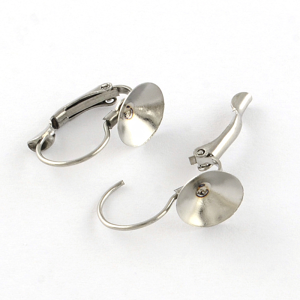 

PandaHall 304 Stainless Steel Leverback Earring Findings, Stainless Steel Color, Fit for 8mm rhinestone, Pin: 0.8mm, 20x8mm 304 Stainless...