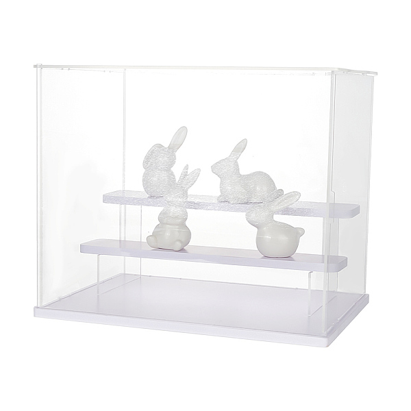 

PandaHall Transparent Plastic Minifigures Display Case, 3-Tier Holder Risers for Models, Building Blocks, Doll Display, Rectangle, Clear...