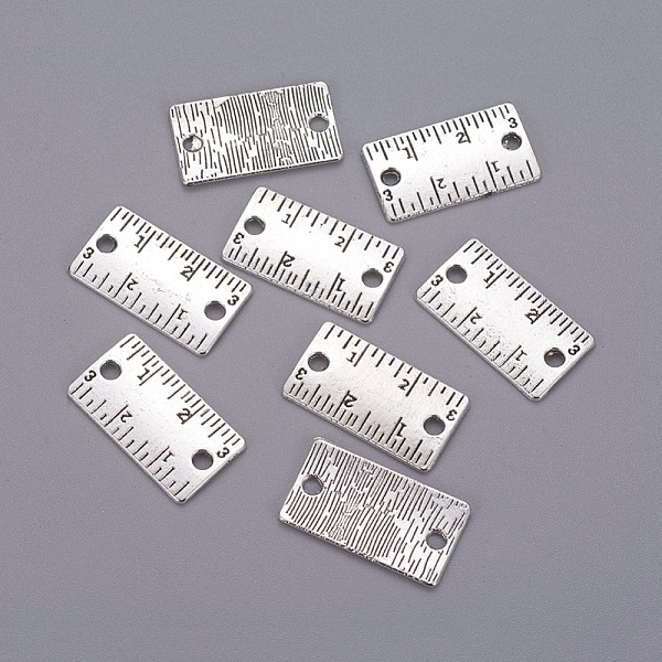 

PandaHall Tibetan Style Zinc Alloy Ruler Links connectors, Lead Free & Cadmium Free, Antique Silver, 11x21x1mm, Hole: 2.5mm, about...