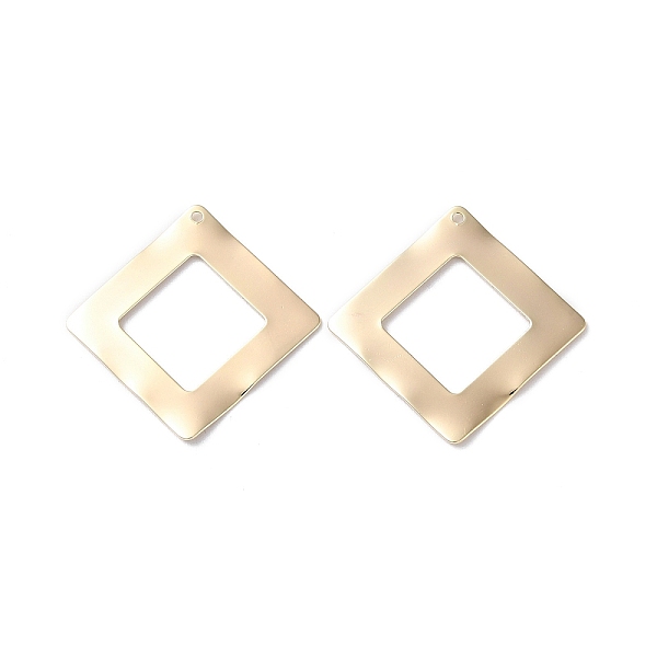 

PandaHall Brass Pendants, Rhombus, Real 18K Gold Plated, 34x34x0.7mm, Hole: 1.4mm Brass Rhombus