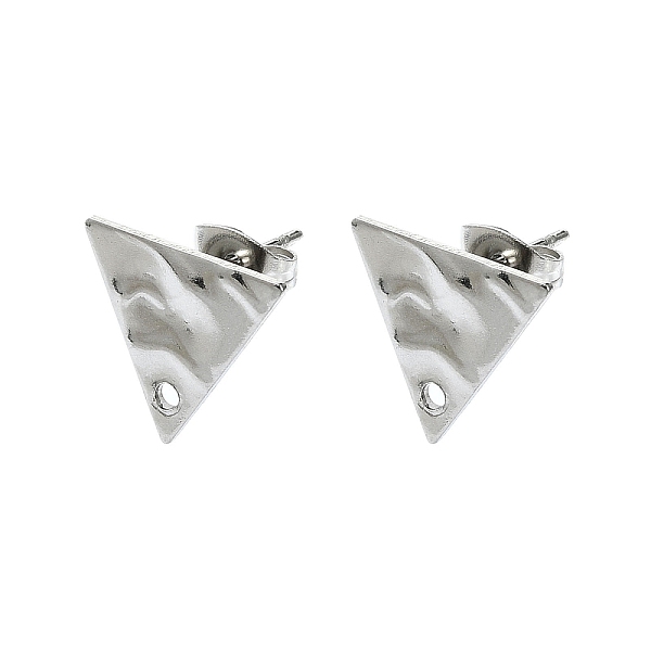 

PandaHall 304 Stainless Steel Stud Earring Findings, Triangle, 12x13.5mm, Hole: 1.4mm, Pin: 10.5x0.5mm 304 Stainless Steel Triangle