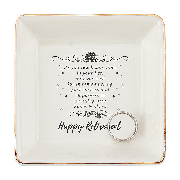 

PandaHall Porcelain Square Ring Holder, Jewelry Tray, for Holding Small Jewelries, Rings, Necklaces, Earrings, Bracelets, Trinket, for Women...