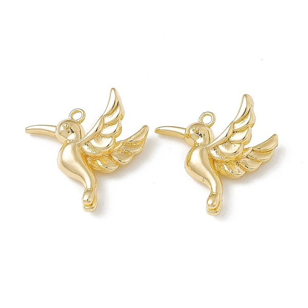 

PandaHall Brass Pendants, Hummingbird Charms, Real 18K Gold Plated, 17x18x8mm, Hole: 1.2mm Brass Bird