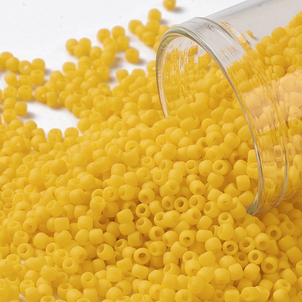 

PandaHall TOHO Round Seed Beads, Japanese Seed Beads, (42BF) Opaque Frost Sunshine, 11/0, 2.2mm, Hole: 0.8mm, about 1110pcs/bottle..., Gold