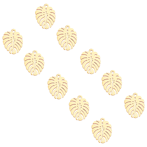

PandaHall Unicraftale 201 Stainless Steel Pendants, Leaf, Golden, 17x13x1mm, Hole: 1.4mm, 20pcs/box 201 Stainless Steel Leaf