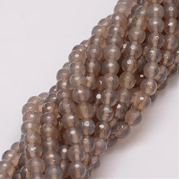 

PandaHall Natural Agate Beads Strands, Dyed, Faceted, Round, Slate Gray, 8mm, Hole: 1mm, about 47pcs/strand, 14 inch Natural Agate Round...