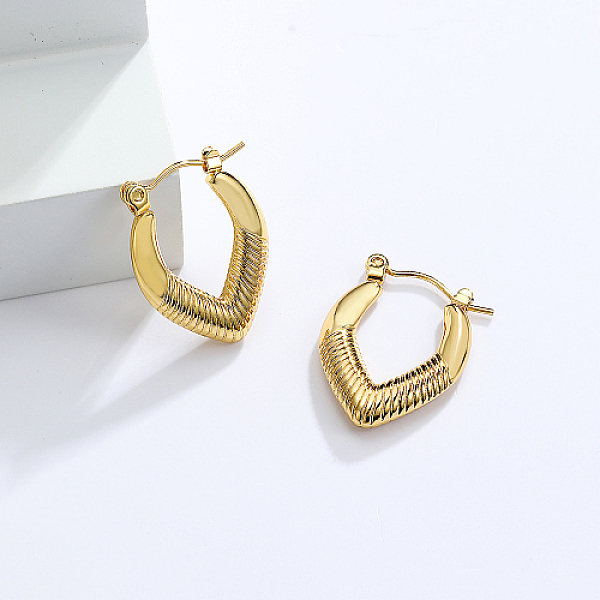 

PandaHall 304 Stainless Steel Hoop Earrings, Golden, 25x15mm 304 Stainless Steel