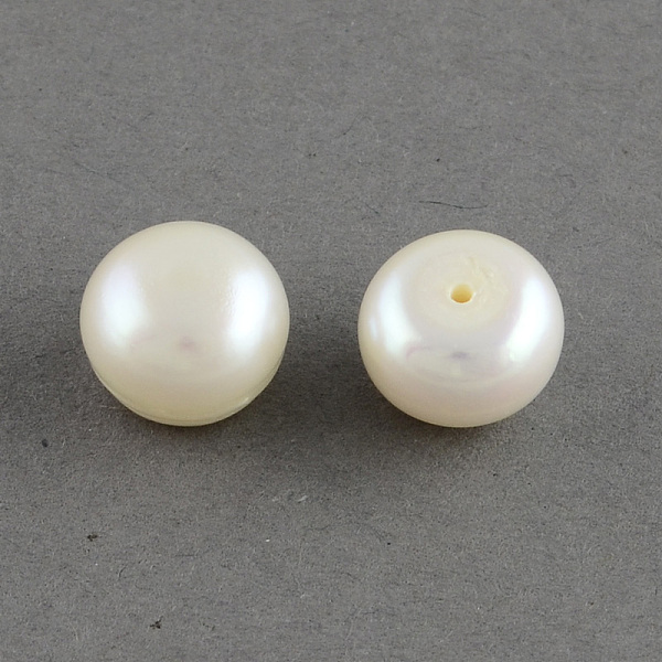 

PandaHall Grade AAA Natural Cultured Freshwater Pearl Beads, Half Drilled, Flat Round, White, 6~6.5x5mm, Half Hole: 1mm Pearl Flat Round...