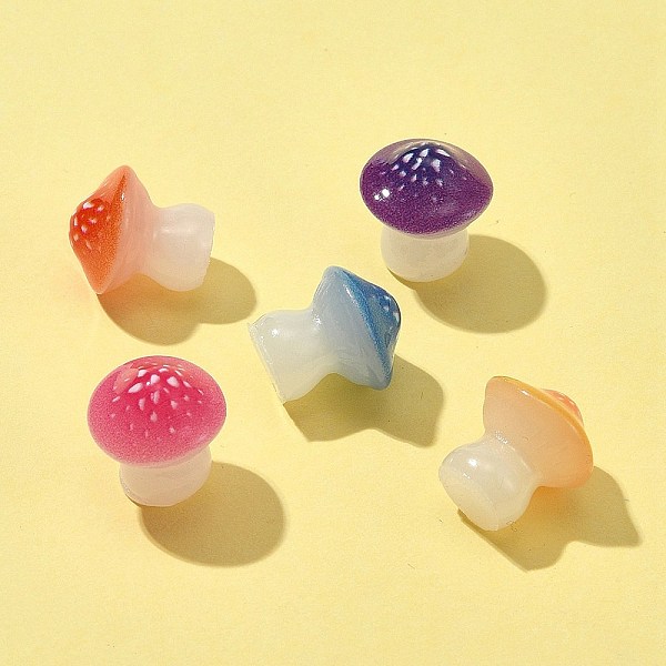 

PandaHall 10Pcs Luminous Resin Mushroom Ornament, Glow in the Dark Mushroom for Desk Decoration, Mixed Color, 12x11~11.5x11mm Resin Mushroom..., Multicolor