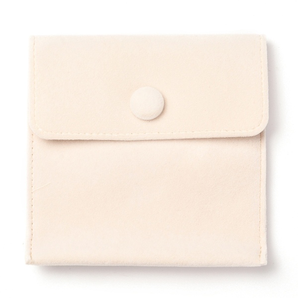 

PandaHall Square Velvet Jewelry Bags, with Snap Fastener, PapayaWhip, 10x10x1cm Velvet Orange