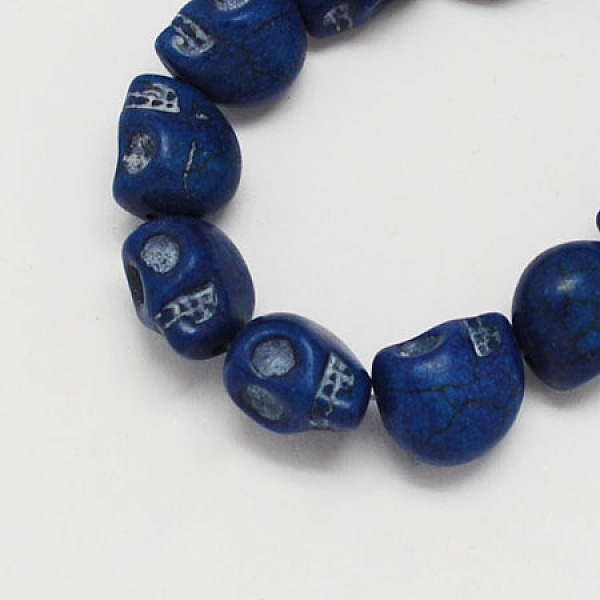 

PandaHall Synthetical Turquoise Beads Strands, Dyed, Skull, for Halloween, Dark Blue, 10x8x7.5mm, Hole: 1.5mm, about 35pcs/strand Synthetic...