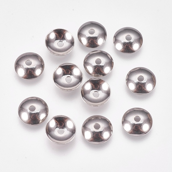 

PandaHall Apetalous 201 Stainless Steel Bead Caps, Stainless Steel Color, 10x3.5mm, Hole: 1mm 201 Stainless Steel