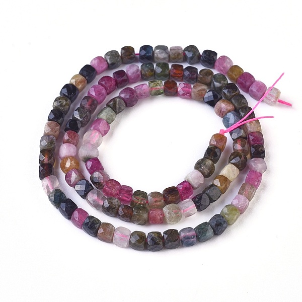 

PandaHall Natural Tourmaline Beads Strands, Faceted, Cube, 3.5~4.5x3.5~4.5x3.5~4.5mm, Hole: 0.9mm, about 85~96pcs/strand, 15.3 inch~15.5...