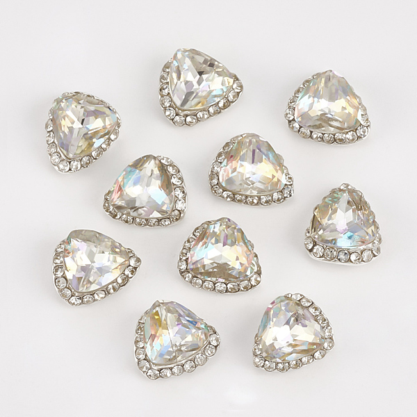 

PandaHall Alloy Rhinestone Cabochons, Nail Art Decoration Accessories, Triangle, Silver Color Plated, Crystal AB, 9.5x8x5mm Alloy+Rhinestone...
