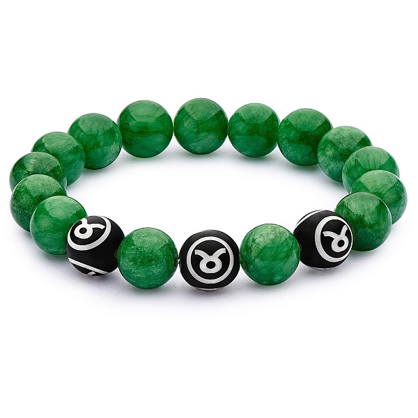 

PandaHall Green Natural Yellow Jade Round Beaded Stretch Bracelet, Constellation Gemstone Jewelry for Women, Taurus, Inner Diameter: 2 inch...