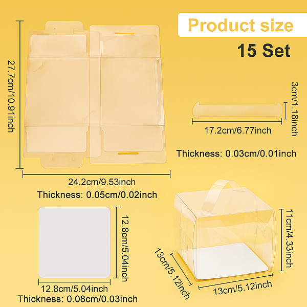 折り畳み式の透明プラスチック シングル ケーキ ギフト包装箱