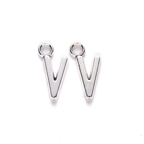 

PandaHall Tibetan Style Alloy Pendants, Cadmium Free & Lead Free, Letter.V, V: 16x8.5x2mm, Hole: 2mm, about 1923pcs/1000g Alloy Letter V