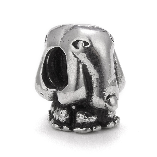 

PandaHall 304 Stainless Steel European Beads, Large Hole Beads, Elephant, Antique Silver, 11.5x12x9mm, Hole: 4.5mm 304 Stainless Steel...