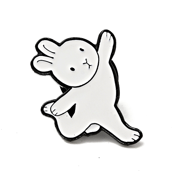 

PandaHall Creative Dancing Theme Enamel Pin, Electrophoresis Black Alloy Brooch for Backpack Clothes, White, Rabbit Pattern, 25x18x1.3mm...
