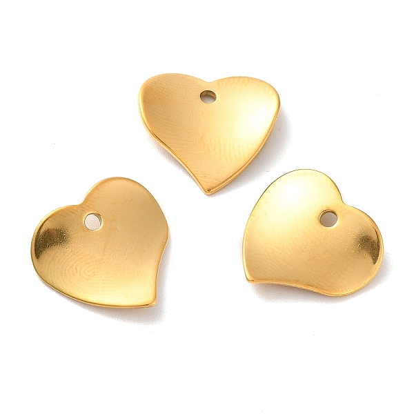 

PandaHall Ion Plating(IP) 304 Stainless Steel Pendants, Heart Charm, Golden, 14.5x16x1.8mm, Hole: 1.6mm 304 Stainless Steel Heart